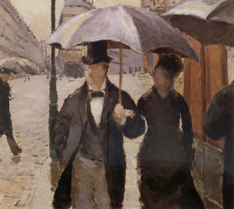 Gustave Caillebotte Detail of Rainy day in Paris Germany oil painting art